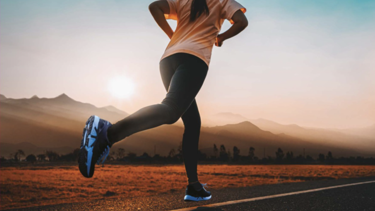 Picture of a woman running with Xelero shoes.